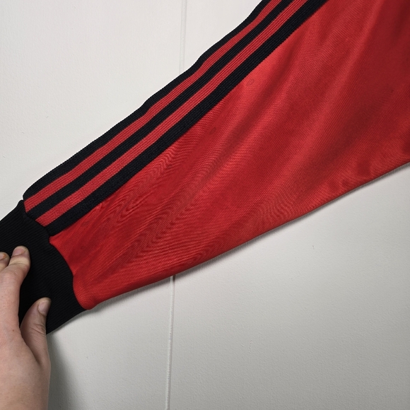 Vintage Red and Black Adidas Track Jacket Large Keyrolan 80s Trefoil - Picture 7 of 7